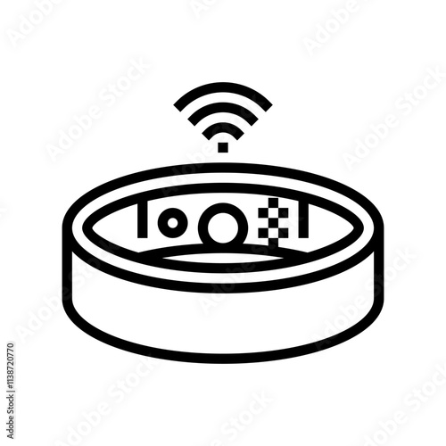 smart ring wearable line icon vector. smart ring wearable sign. isolated contour symbol black illustration