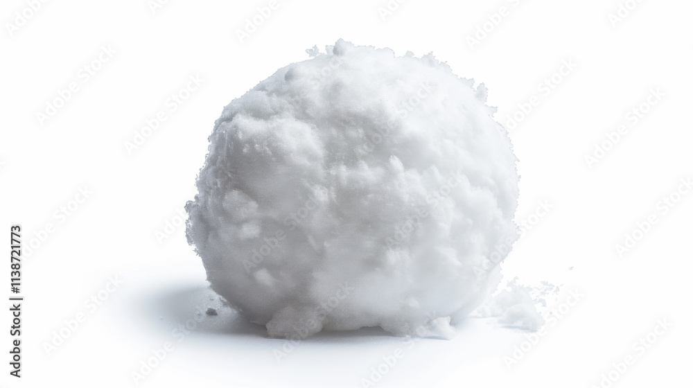 white snow ball isolated on white white snow ball isolated on white