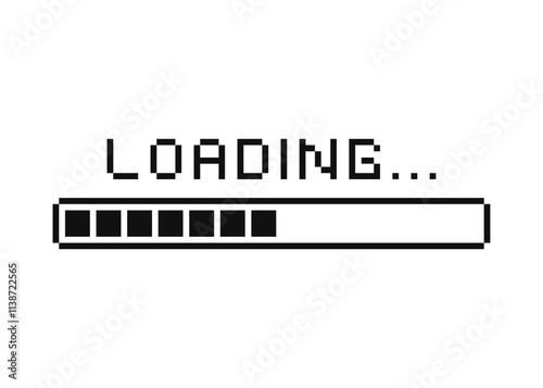 Pixel art  loading bar concept