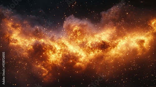 Bright glowing trails and sparkling particles create a mesmerizing abstract b...