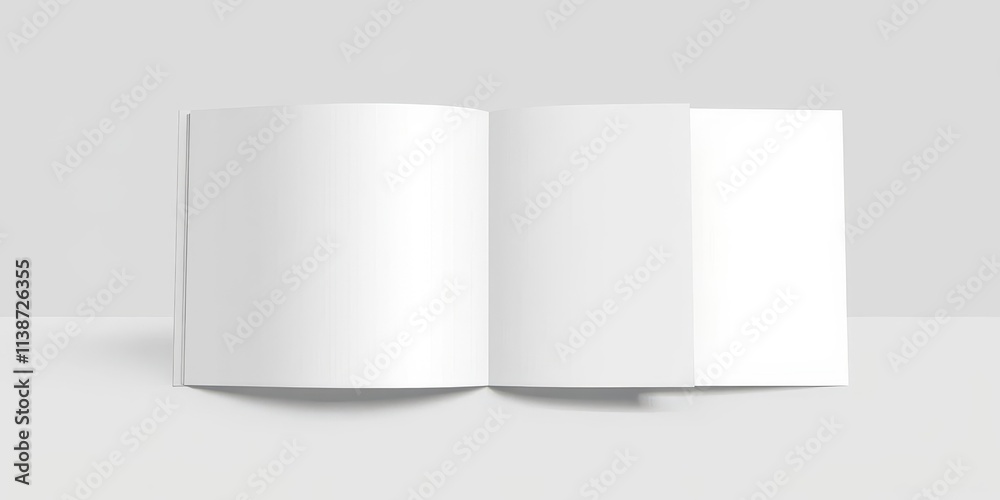 A mockup of a landscape booklet with blank pages, perfect for showcasing designs or artwork, showcase, professional, design A mockup of a landscape booklet with blank pages, perfect for showcasing designs or artwork, showcase, professional, design
