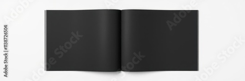 An open magazine with a blank cover mockup for design presentation, marketing, mock-up, creativity