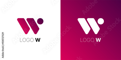 Logo w for Your company or startup. Outstanding professional elegant trendy awesome artistic modern gradient color W initial based Alphabet icon logo.