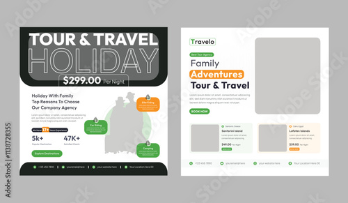 Travel Social Media Post Template Set