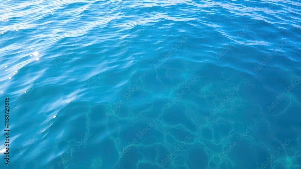 Crystalline water surface reflects gentle sunlight creating mesmerizing ripples, aquatic, natural, ocean Crystalline water surface reflects gentle sunlight creating mesmerizing ripples, aquatic, natural, ocean