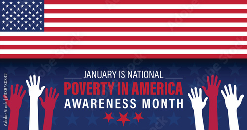 Canvas Print January is National Poverty in America Awareness Month background template