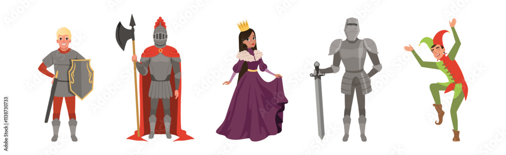 Medieval People Character from European Middle Ages Historic Period Vector Set Medieval People Character from European Middle Ages Historic Period Vector Set