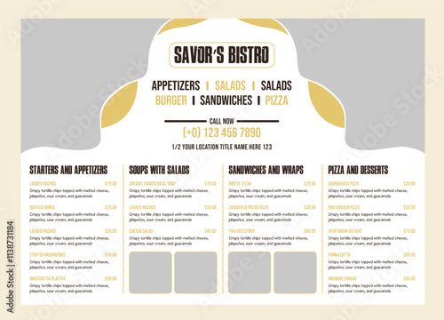 Elegant Restaurant Menu Board