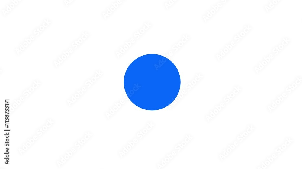 blue wiggling cirlce on white background video