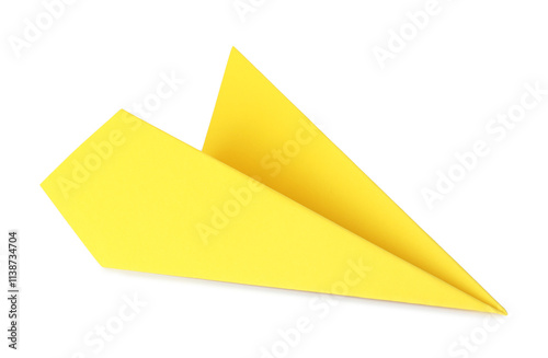 Free Download One handmade yellow paper plane isolated on white - GFXLoad