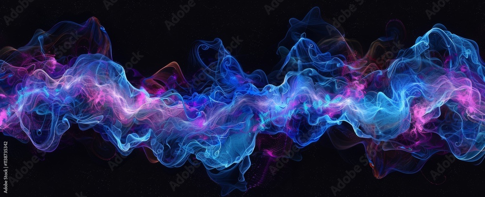 Obraz premium abstract art, vibrant colors, digital background with swirling patterns and textures, deep blues, pinks, and purples create a dynamic visual experience, perfect for a modern aesthetic 