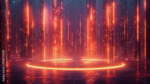 Colorful abstract waves with glowing particles creating a dynamic visual effect