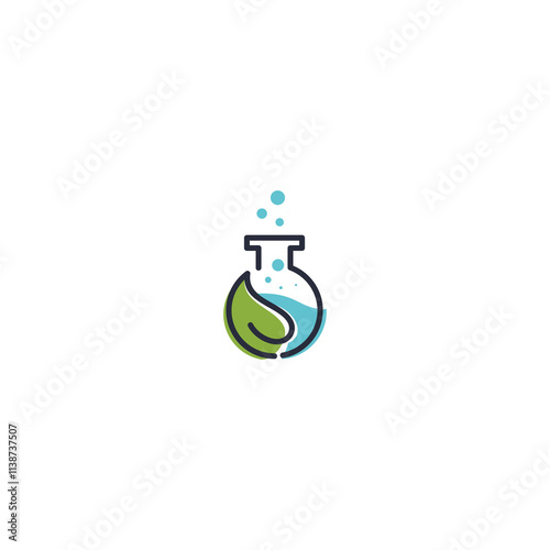 nature lab leaf health premium logo illustration vector icon photo