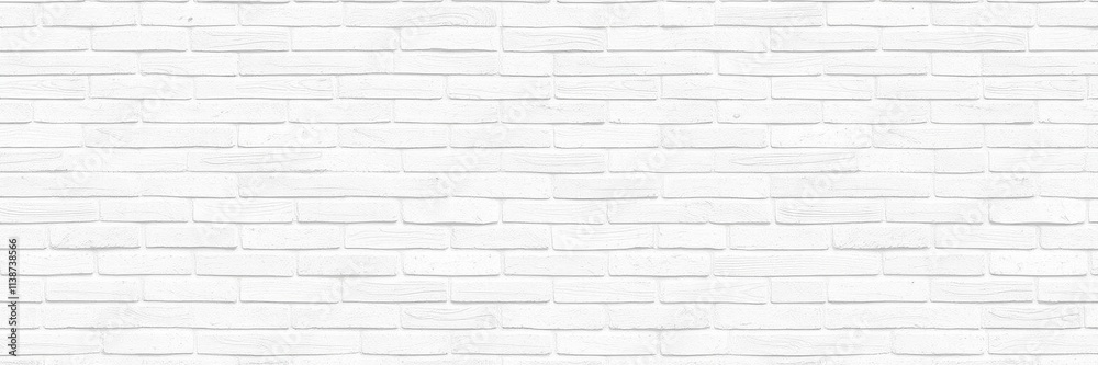 Fototapeta premium Smooth and clean white brick wall background with a hint of graininess, texture, smooth, brick