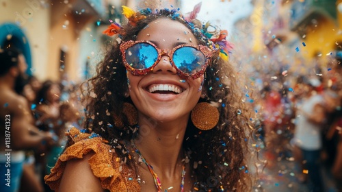 Colorful celebration in a vibrant street festival filled with joy and laughter