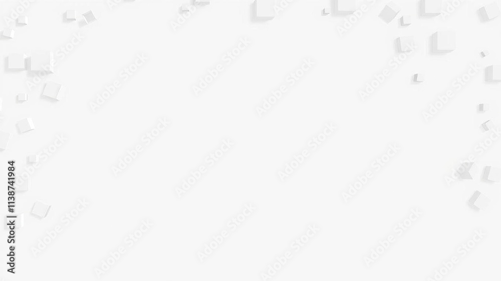 Abstract background of randomly shifted white cube boxes creating a block pattern with copy space, geometric, texture, minimalistic Abstract background of randomly shifted white cube boxes creating a block pattern with copy space, geometric, texture, minimalistic