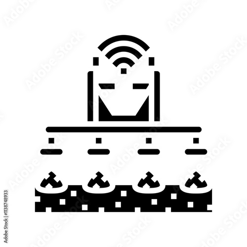 automated feeder agri tech glyph icon vector. automated feeder agri tech sign. isolated symbol illustration