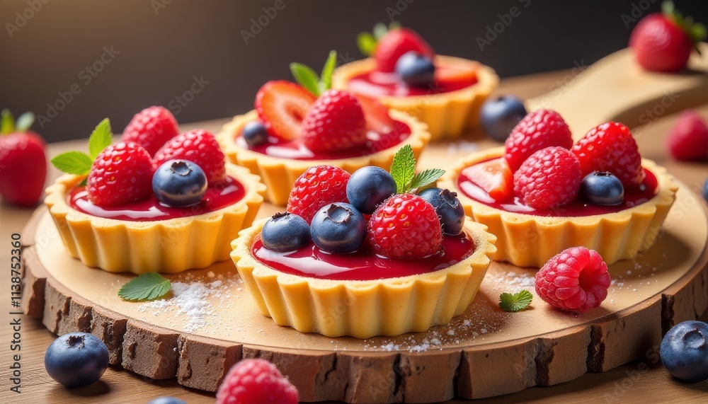 Sweet illustration of fruit tarts Sweet illustration of fruit tarts
