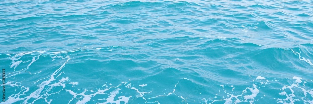 Tranquil turquoise ocean water with swirling foam waves, blue, turquoise Tranquil turquoise ocean water with swirling foam waves, blue, turquoise