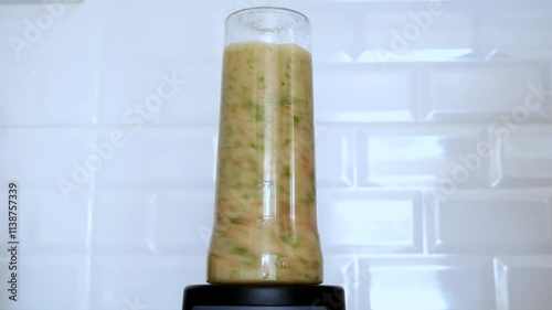 vegetables blending  in blender
