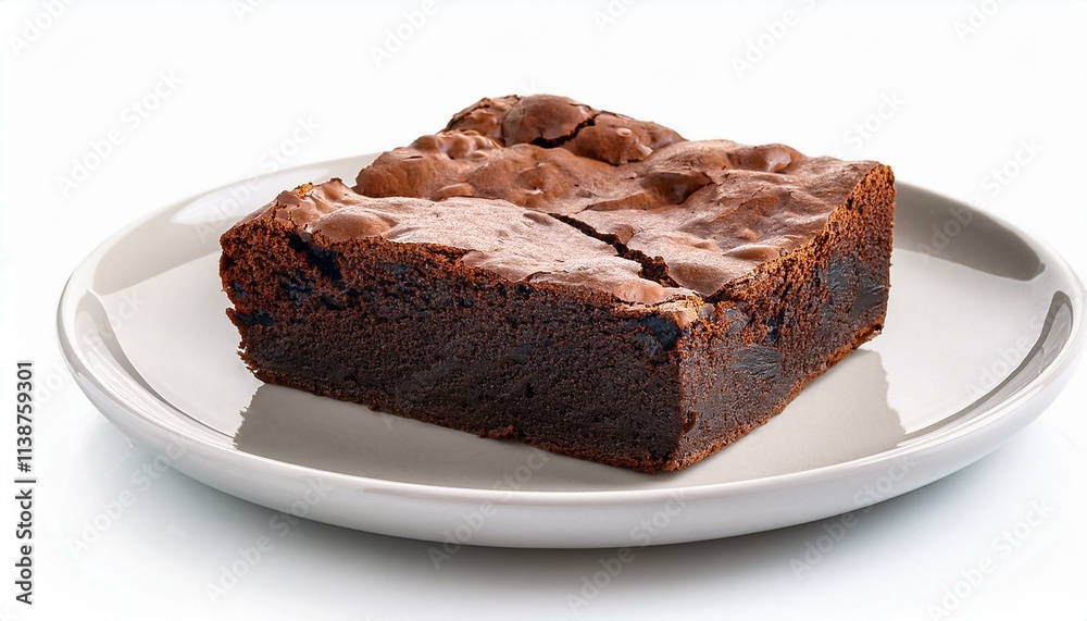 piece of chocolate brownie isolated on white background piece of chocolate brownie isolated on white background