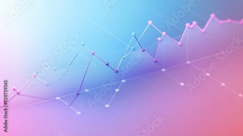 Minimalist Line Chart Infographic - Sky Blue and Deep Pink for Finance Trends Over Months and Years