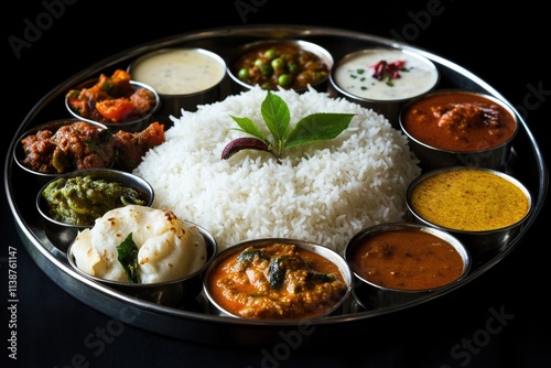 Diverse Array of Indian Cuisine: Traditional Dishes on a Dark Canvas