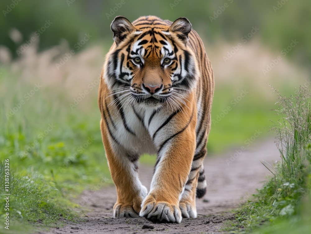 Majestic Siberian Tiger in Its Natural Habitat: A Glimpse of the Wild Panthera Tigris Majestic Siberian Tiger in Its Natural Habitat: A Glimpse of the Wild Panthera Tigris