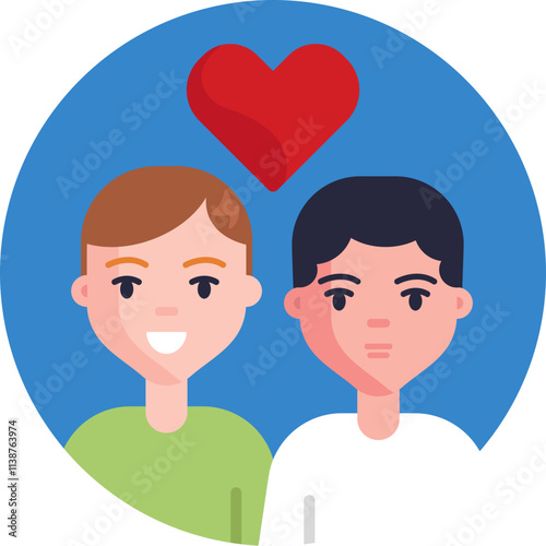 This icon portrays a loving couple from the LGBTQ+ community, symbolizing inclusivity, acceptance, and the beauty of diverse relationships.