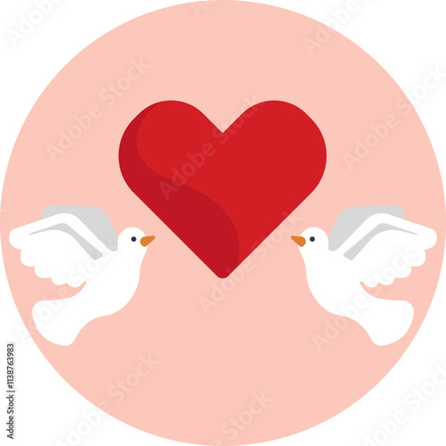 A charming and delicate illustration of two love birds perched closely together, symbolizing romance and affection.