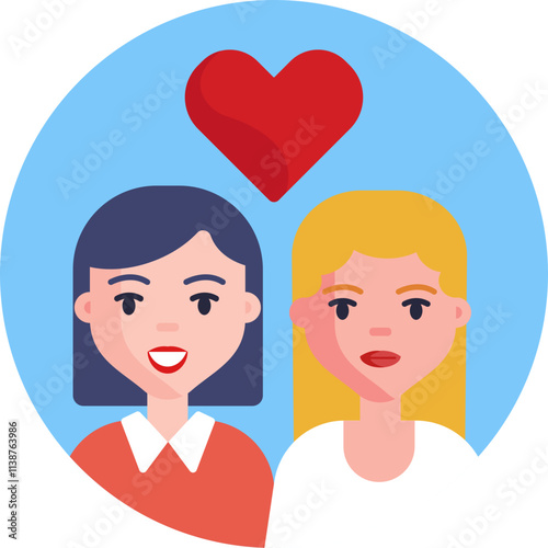 This icon portrays a loving couple from the LGBTQ+ community, symbolizing inclusivity, acceptance, and the beauty of diverse relationships.