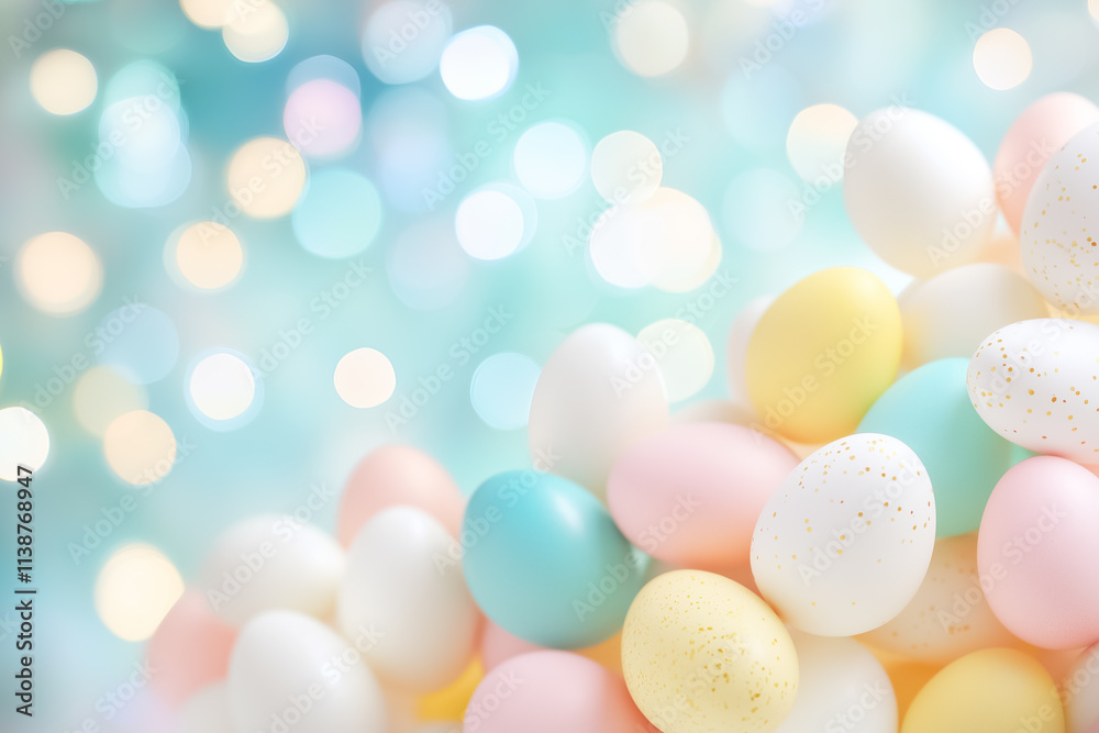Delicate eggs in pastel hues create a whimsical ambiance perfect for spring celebrations and Easter festivities Delicate eggs in pastel hues create a whimsical ambiance perfect for spring celebrations and Easter festivities