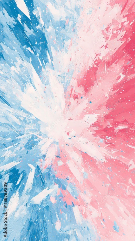 Fototapeta premium Abstract artwork featuring a dynamic blend of blue and pink colors.
