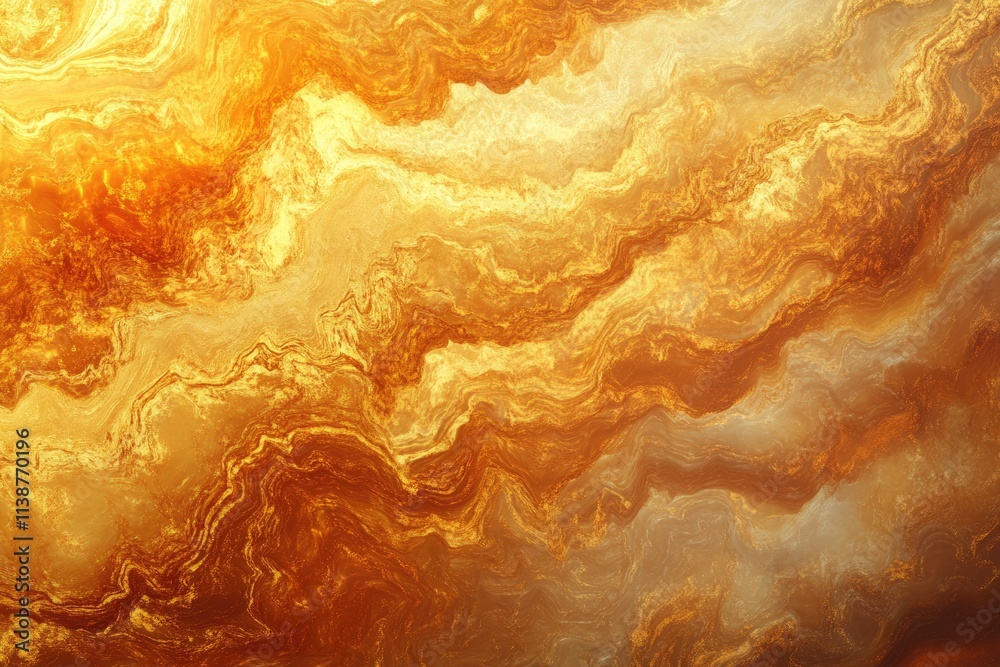 Obraz premium Luminous Golden Clouds. Captivating Sunset Sky with Rich Textures of Orange and Gold
