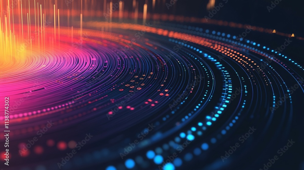 Fototapeta premium Abstract swirling data streams with vibrant colors
