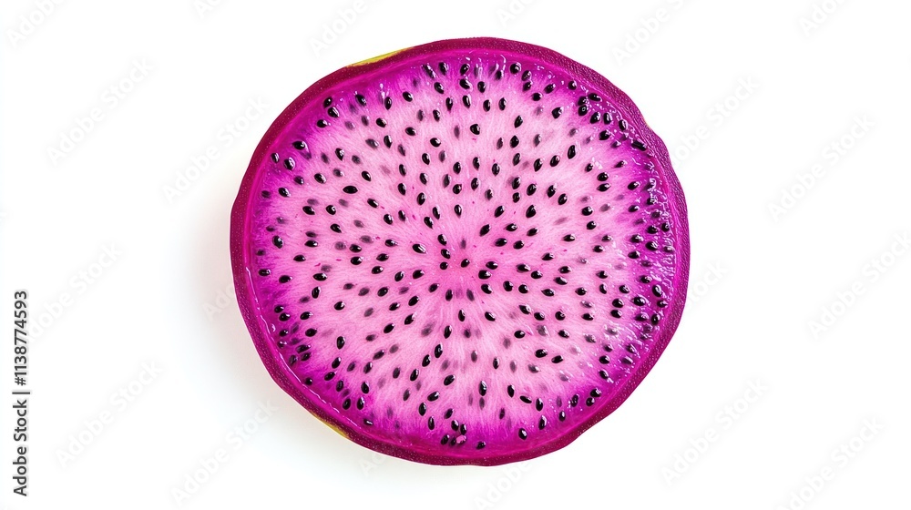 Sliced red dragon fruit isolated on white background. Sliced red dragon fruit isolated on white background.