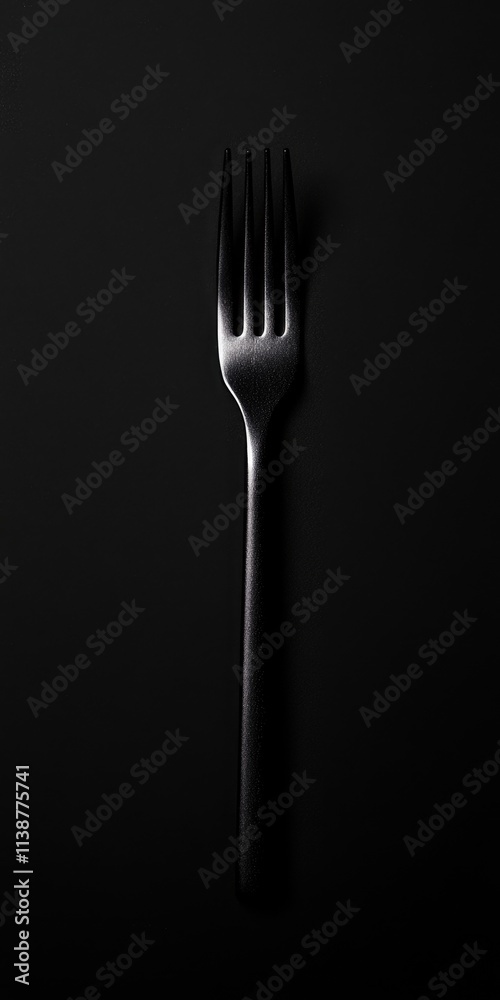 Cutlery Duo: Knife and Fork Elegantly Presented on Clean White Canvas Cutlery Duo: Knife and Fork Elegantly Presented on Clean White Canvas