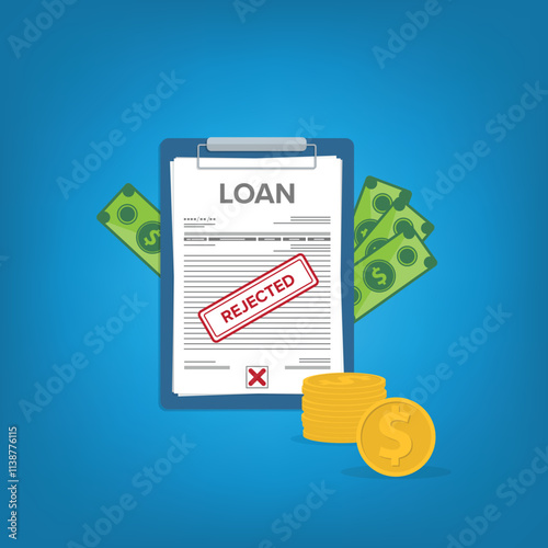 Loan rejected, not approved bank document.	