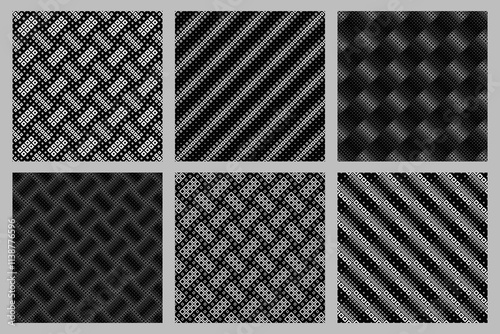 Square pattern background set - abstract vector designs from squares