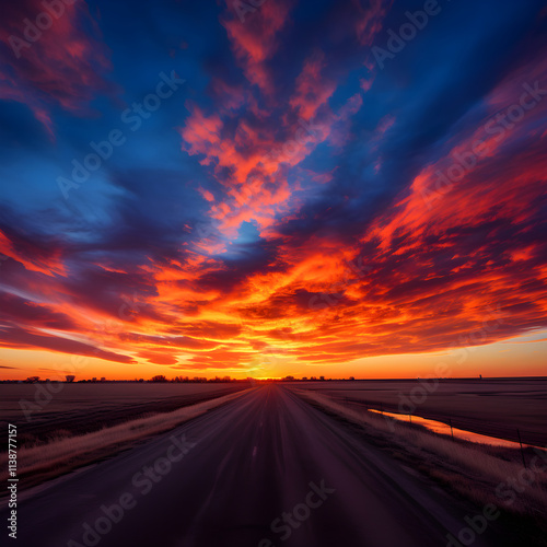 An Illuminating Sunrise Over a Peaceful Landscape: A Spectral Dance of Morning Colors