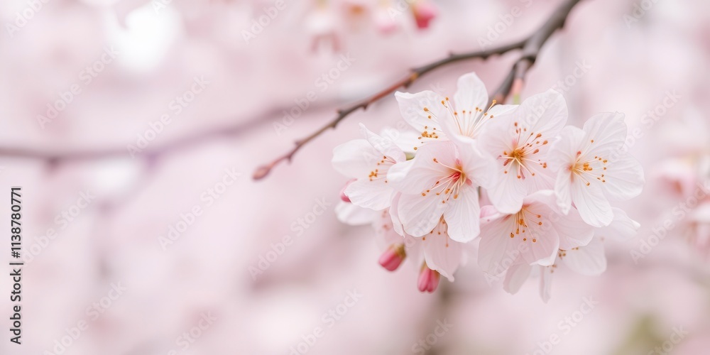 Pink sakura petals falling gently on a soft pastel background, sakura, floral Pink sakura petals falling gently on a soft pastel background, sakura, floral