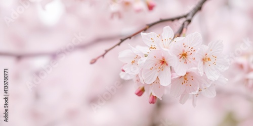 Wallpaper Mural Pink sakura petals falling gently on a soft pastel background, sakura, floral Torontodigital.ca