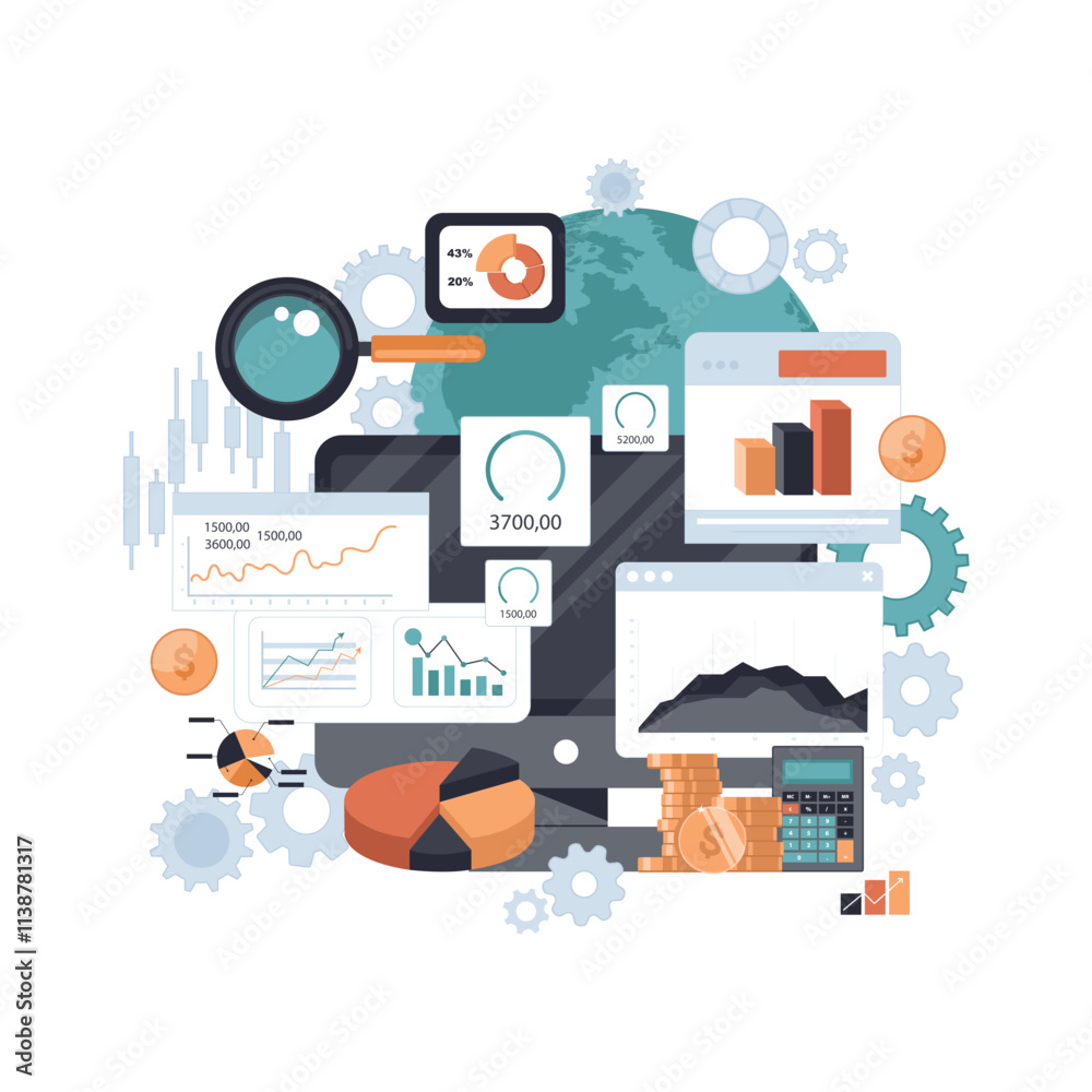 Business forecast banner. Flat vector illustration Business forecast banner. Flat vector illustration