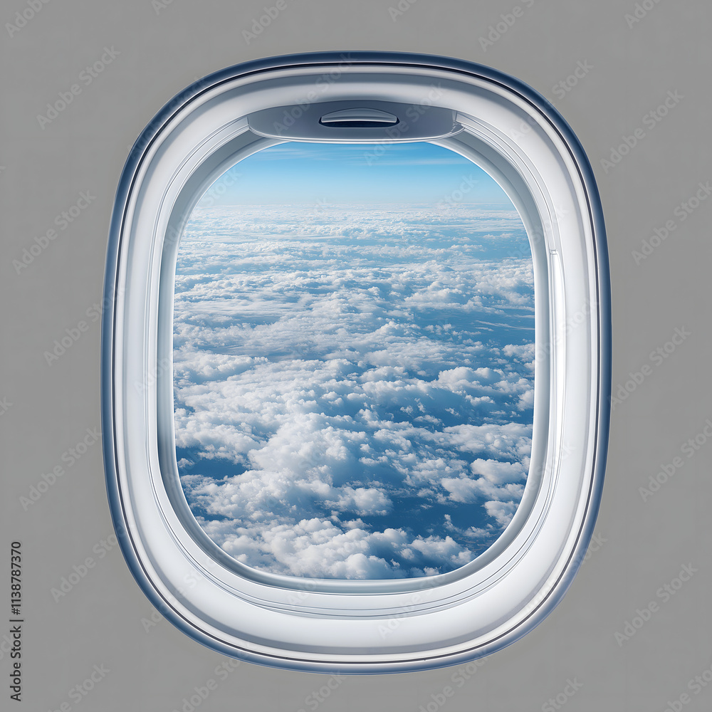 Airplane Window on Transparent Background