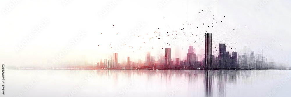 Smart City with Abstract Dot Points and Gradient