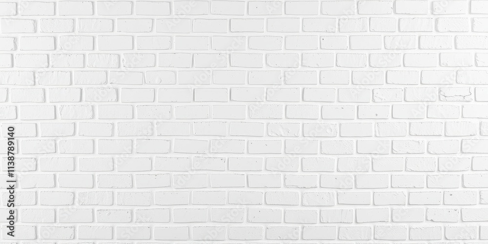White brick wall background with a clean and modern aesthetic, perfect for adding a touch of sophistication to your designs or projects, design, empty, surface