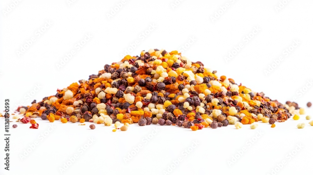 Colorful blend of spices creates a vibrant and flavorful addition to any dish in a kitchen setting Colorful blend of spices creates a vibrant and flavorful addition to any dish in a kitchen setting