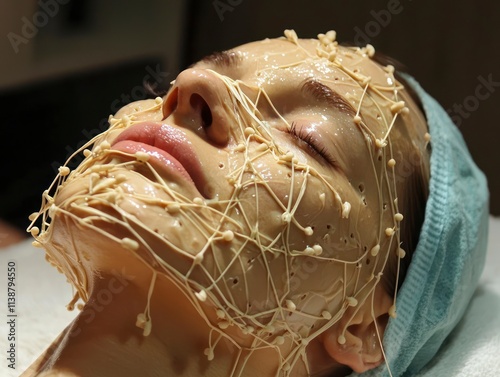 A woman receiving a lymphatic drainage facial massage, aimed at detoxifying and promoting a youthful, lifted appearance.