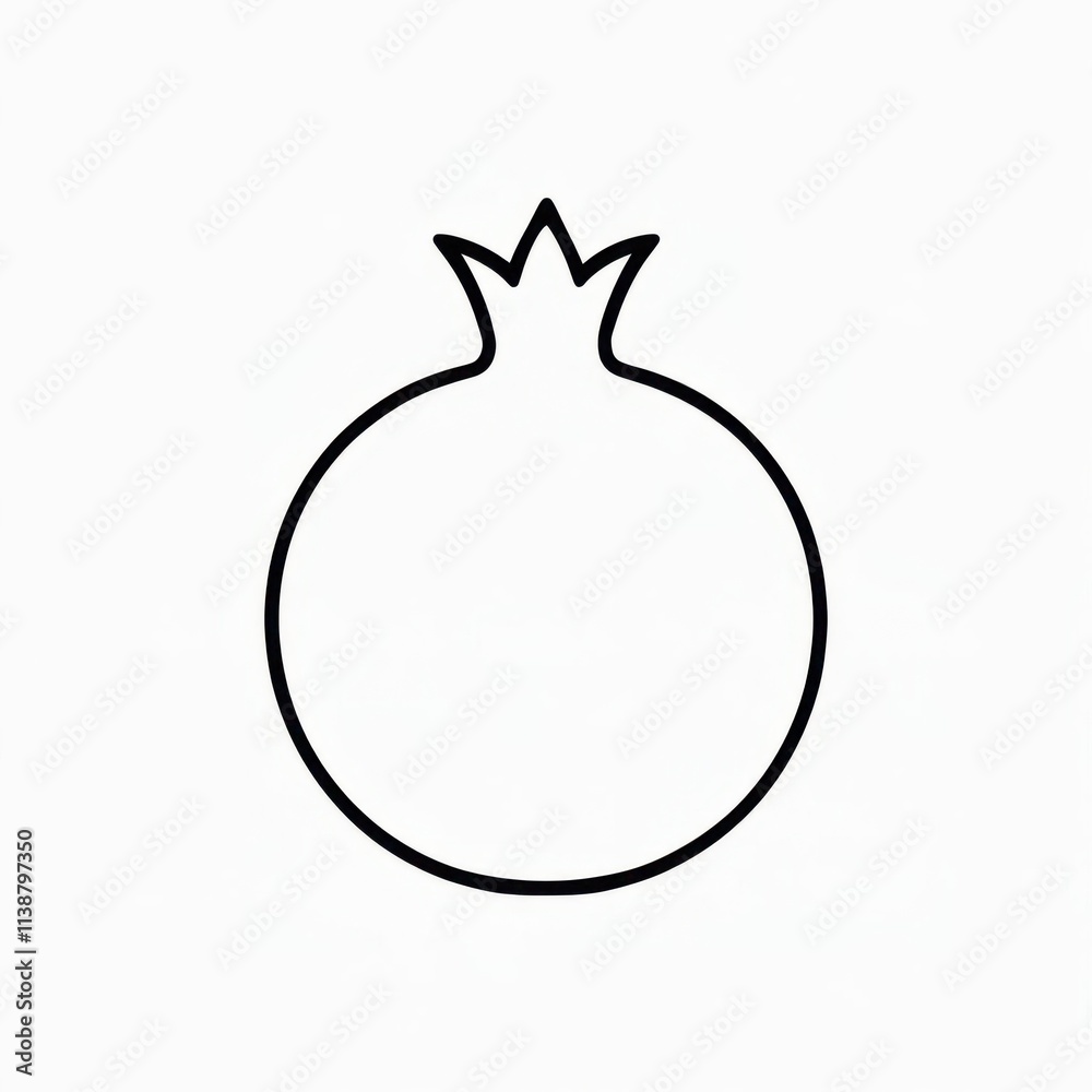 Pomegranate line icon, fruit and garnet, vector graphics, a linear pattern on a white background Pomegranate line icon, fruit and garnet, vector graphics, a linear pattern on a white background