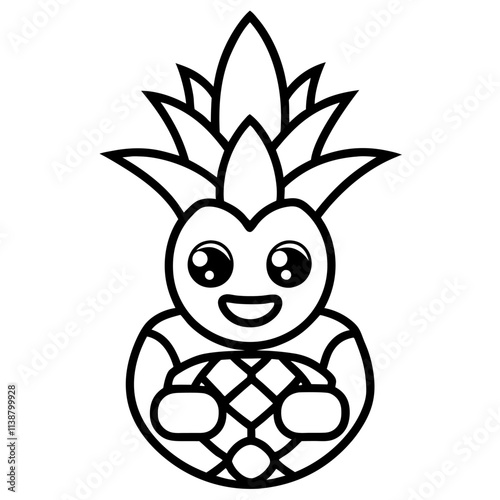 Pineapple Mascot Logo: Coffee Cup, Gaming Controller, Boxing Gloves, Vector Clipart & More, Quirky Pineapple Mascot logos in vector, clipart, and line art styles for digital design projects. photo